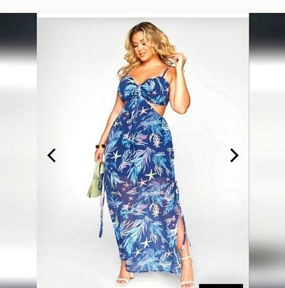 Nwot Fashion to figure seashell print maxi dress 3x